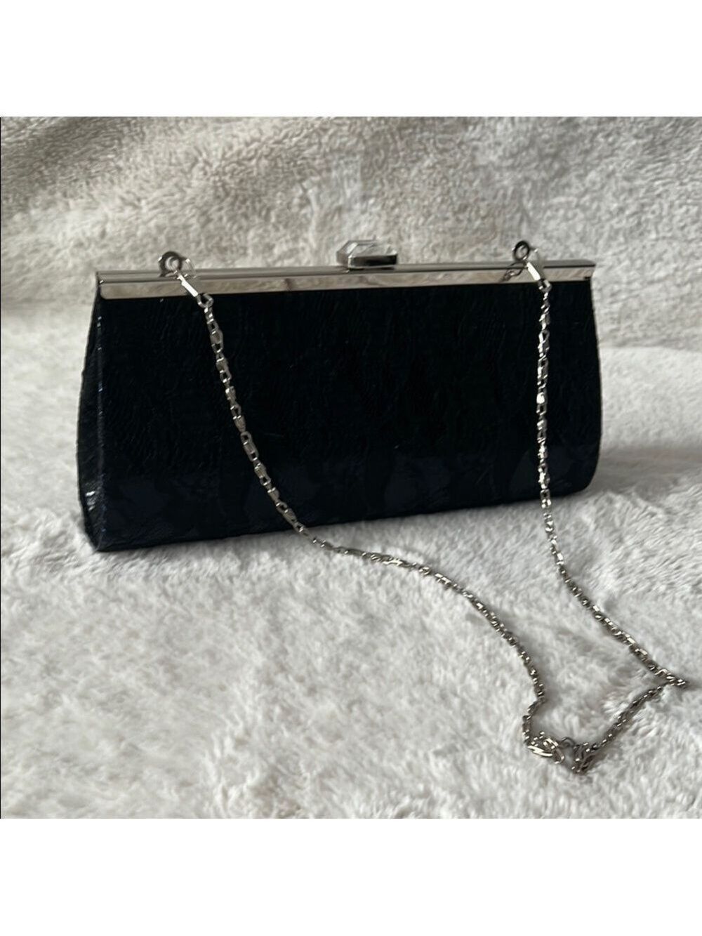Sophisticated Black Clutch with Chain Strap